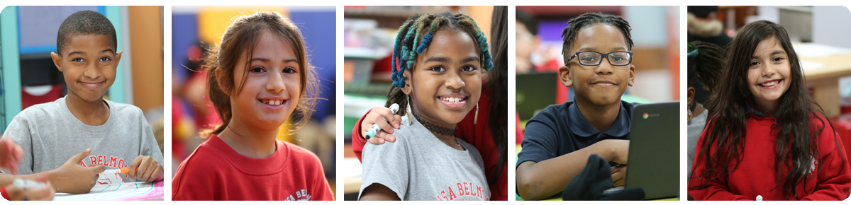 Collage of five individual student portraits