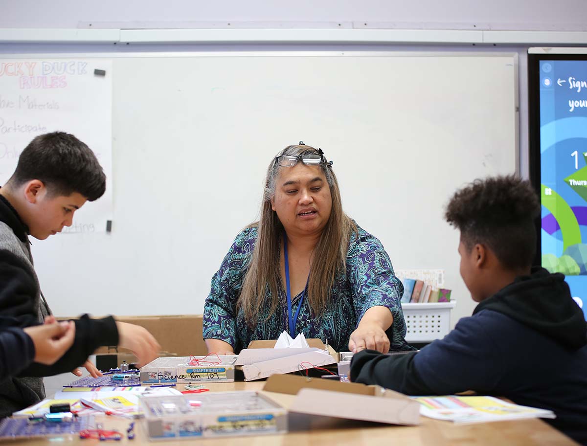 Horizon Science Academy Belmont Elementary Teacher smiling.
